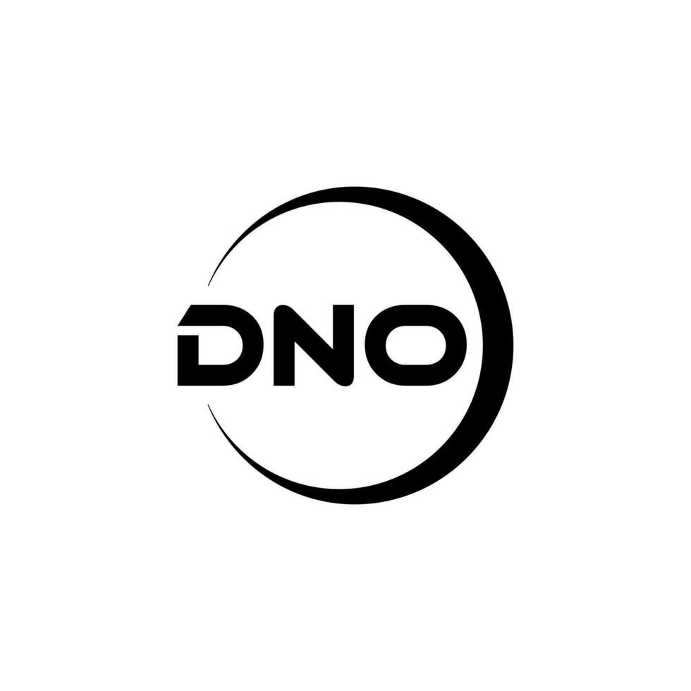 DNO letter logo design in illustration. Vector logo, calligraphy designs for logo, Poster, Invitation, etc.