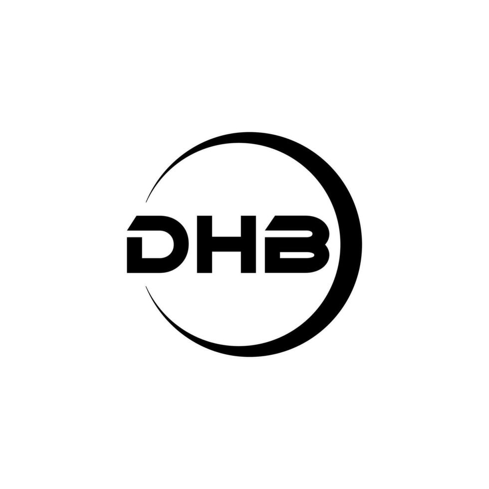 DHB letter logo design in illustration. Vector logo, calligraphy designs for logo, Poster, Invitation, etc.
