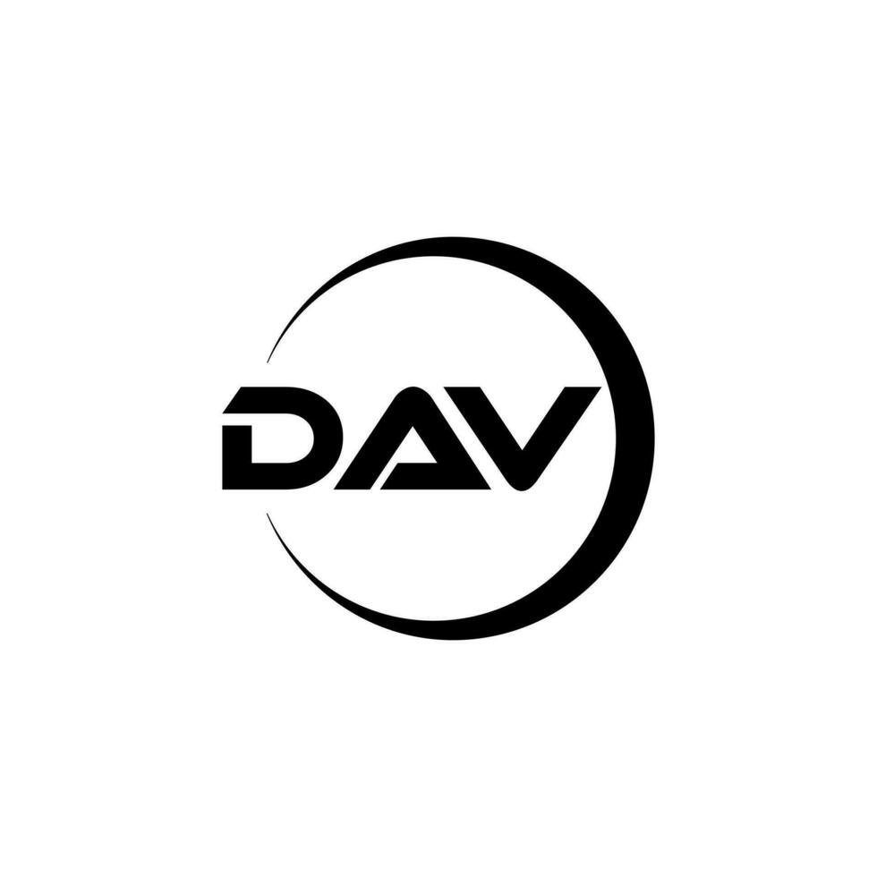 DAV letter logo design in illustration. Vector logo, calligraphy designs for logo, Poster, Invitation, etc.