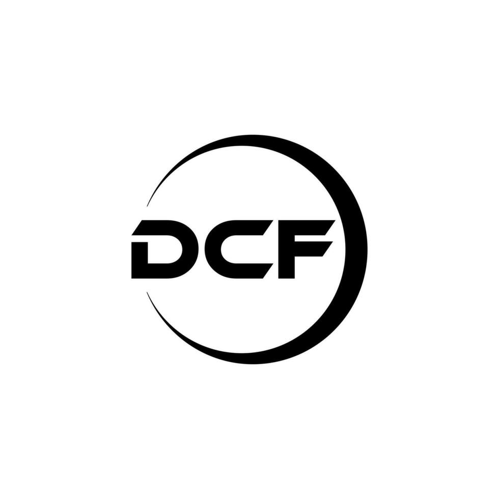 dcf letra logo diseño en ilustración. vector logo, caligrafía diseños para logo, póster, invitación, etc.
