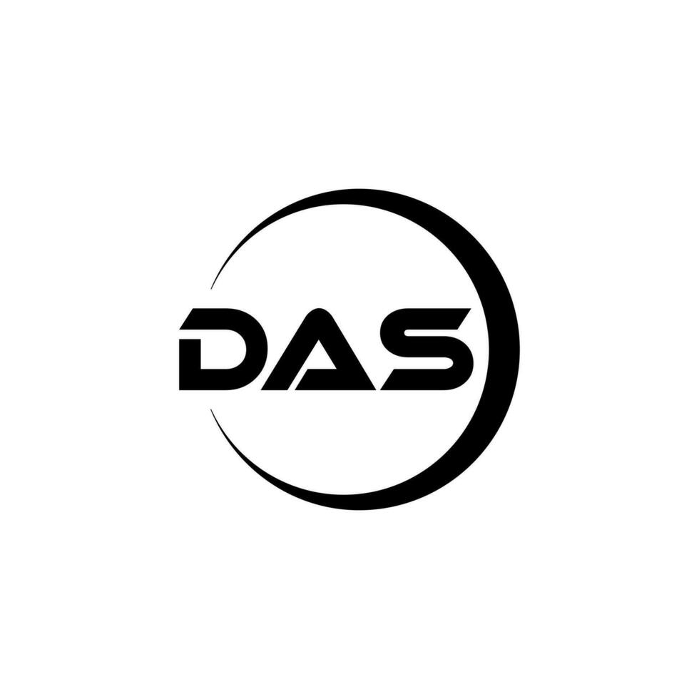DAS letter logo design in illustration. Vector logo, calligraphy designs for logo, Poster, Invitation, etc.