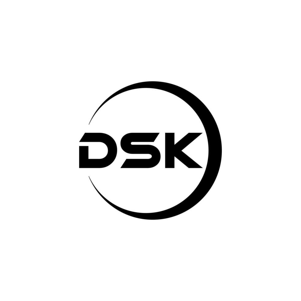 dsk letra logo diseño en ilustración. vector logo, caligrafía diseños para logo, póster, invitación, etc.