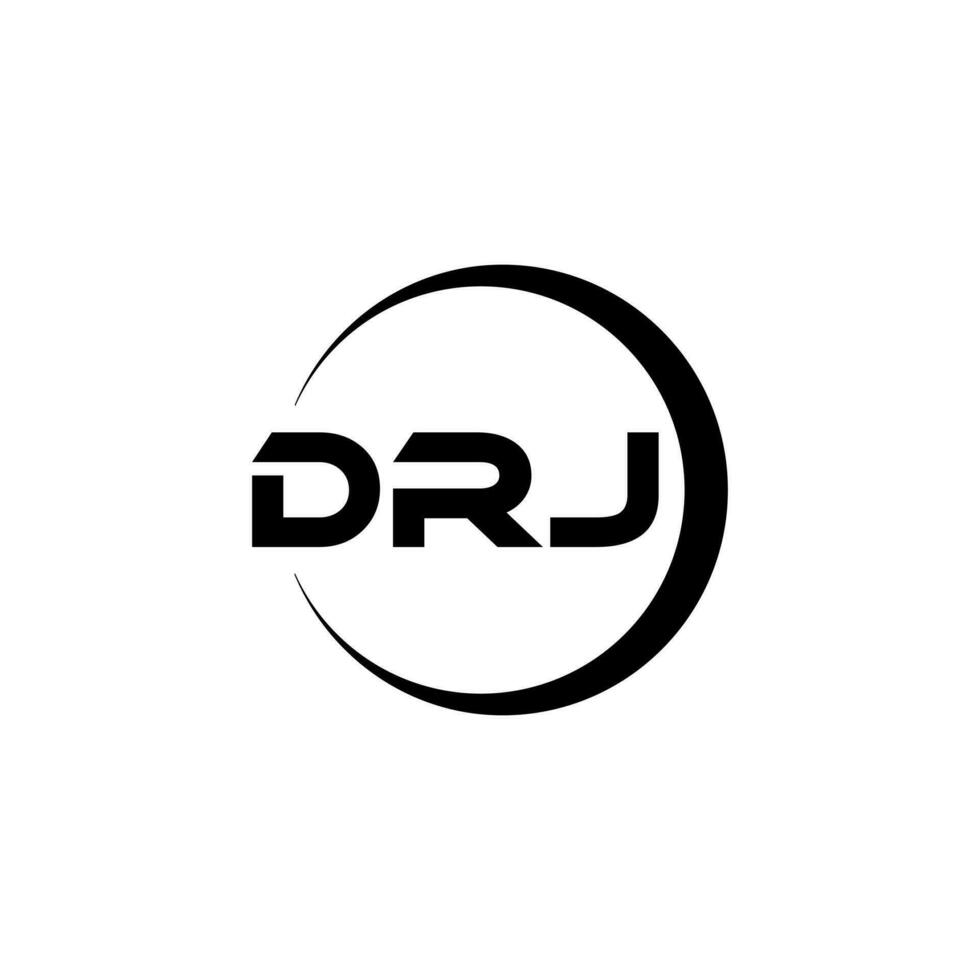 DRJ letter logo design in illustration. Vector logo, calligraphy designs for logo, Poster, Invitation, etc.