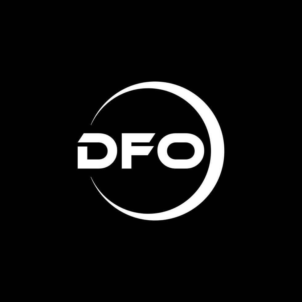 DFO letter logo design in illustration. Vector logo, calligraphy designs for logo, Poster, Invitation, etc.