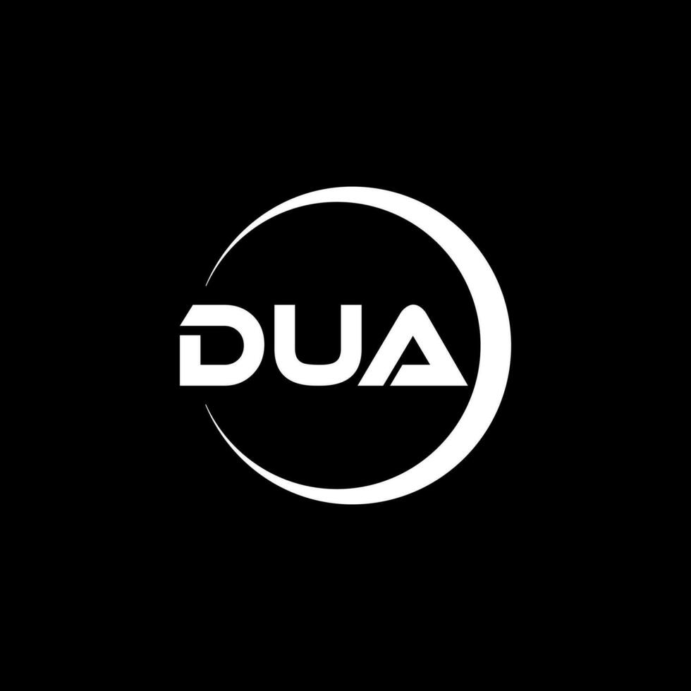 DUA letter logo design in illustration. Vector logo, calligraphy designs for logo, Poster, Invitation, etc.