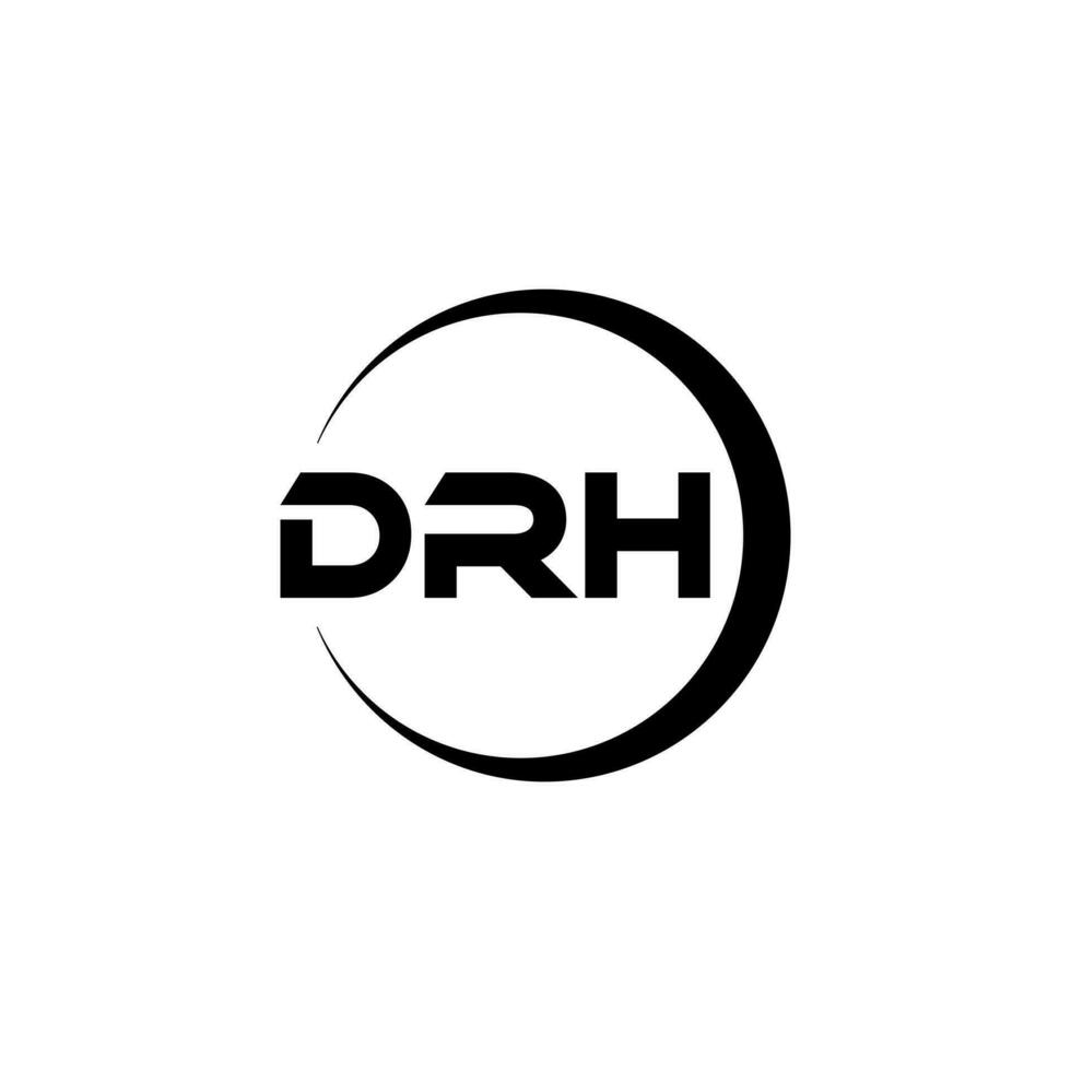 DRH letter logo design in illustration. Vector logo, calligraphy designs for logo, Poster, Invitation, etc.