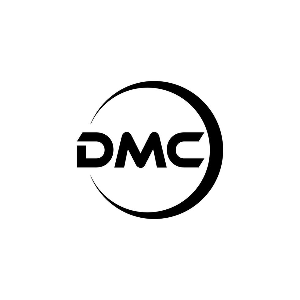DMC letter logo design in illustration. Vector logo, calligraphy designs for logo, Poster, Invitation, etc.