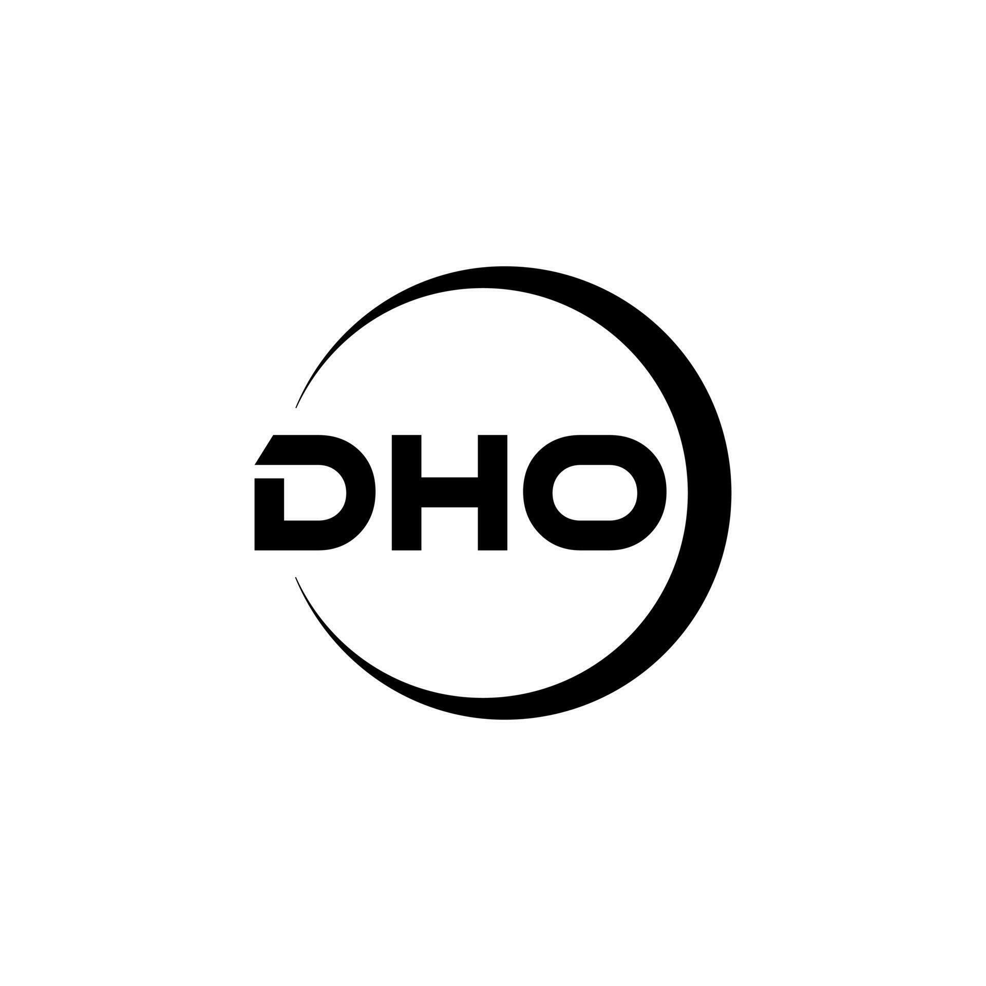 DHO letter logo design in illustration. Vector logo, calligraphy ...