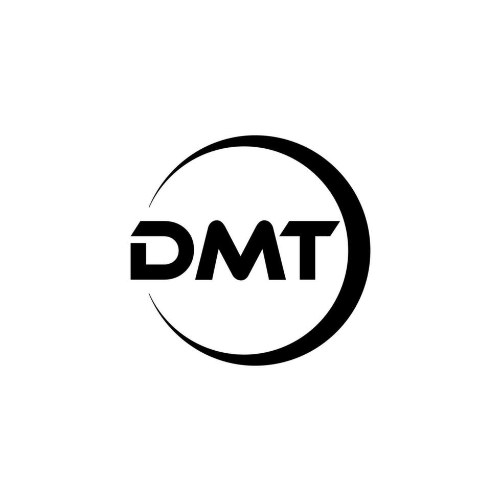 DMT letter logo design in illustration. Vector logo, calligraphy designs for logo, Poster, Invitation, etc.