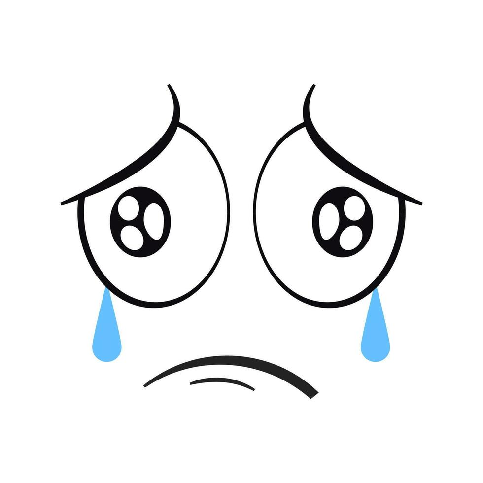 Cartoon crying face. Crying expression vector illustration. 24268932 ...