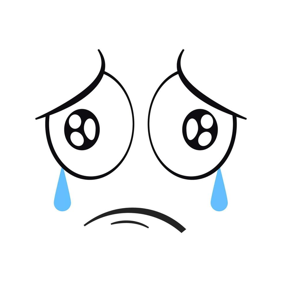 Cartoon crying face. Crying expression vector illustration. 24268932