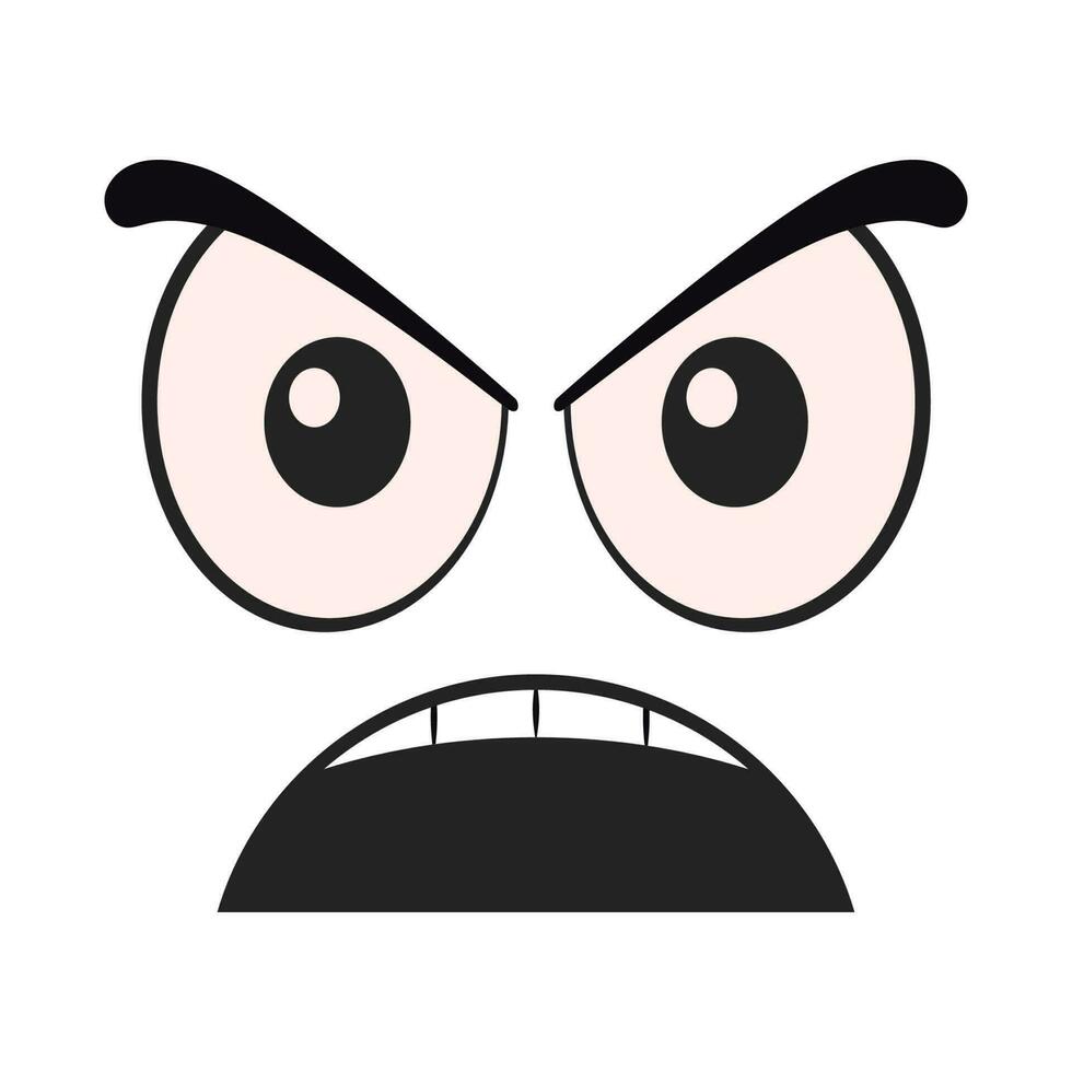 Cartoon angry face expression vector illustration. 24268938 Vector Art ...