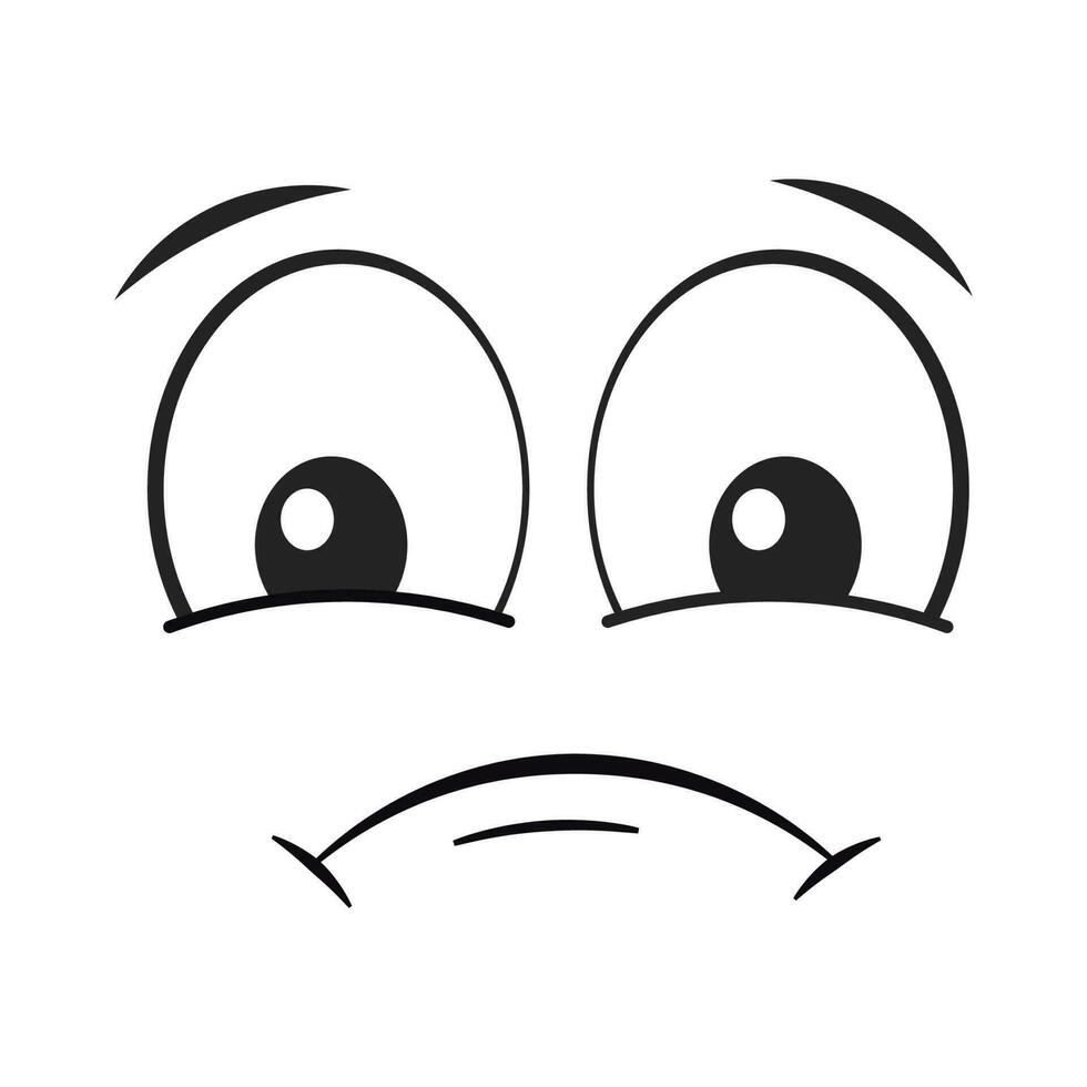 Cartoon sad face vector illustration