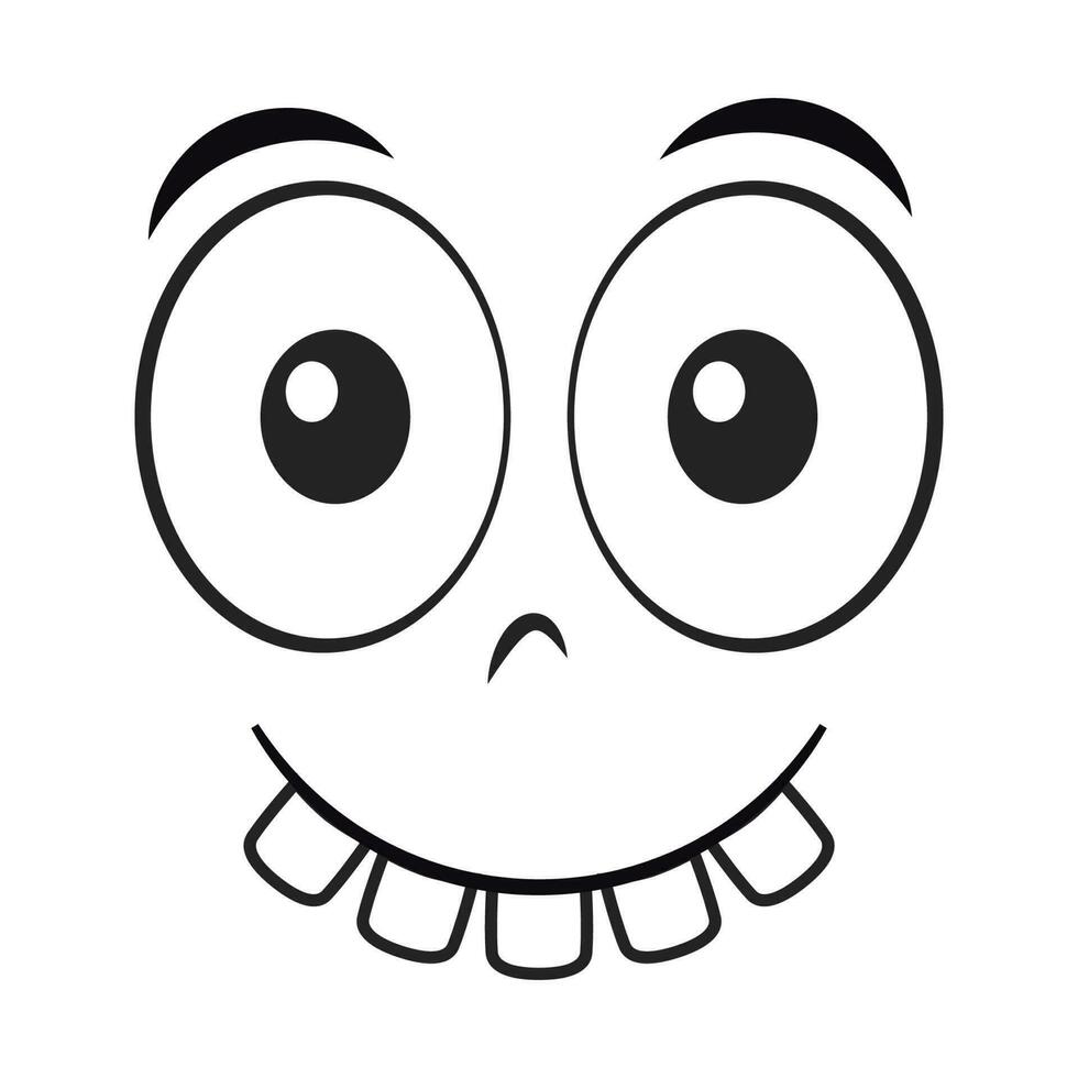 Cartoon silly face. Silly expression vector illustration.