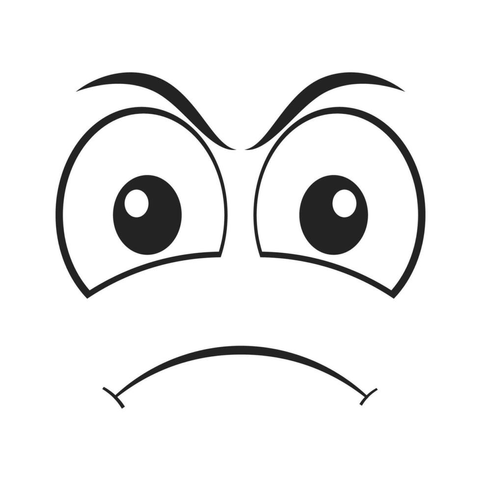Cartoon angry face. Angry expression vector illustration.