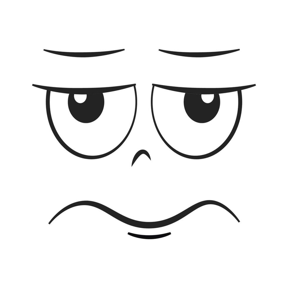Cartoon angry face expression vector illustration.