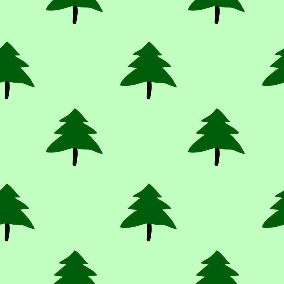 Trees seamless pattern vector