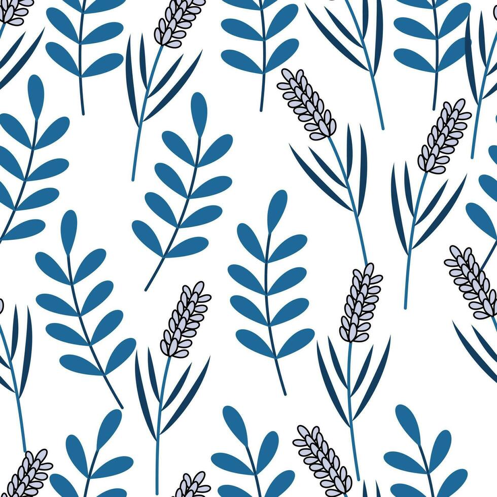 Floral semaless pattern on white background vector