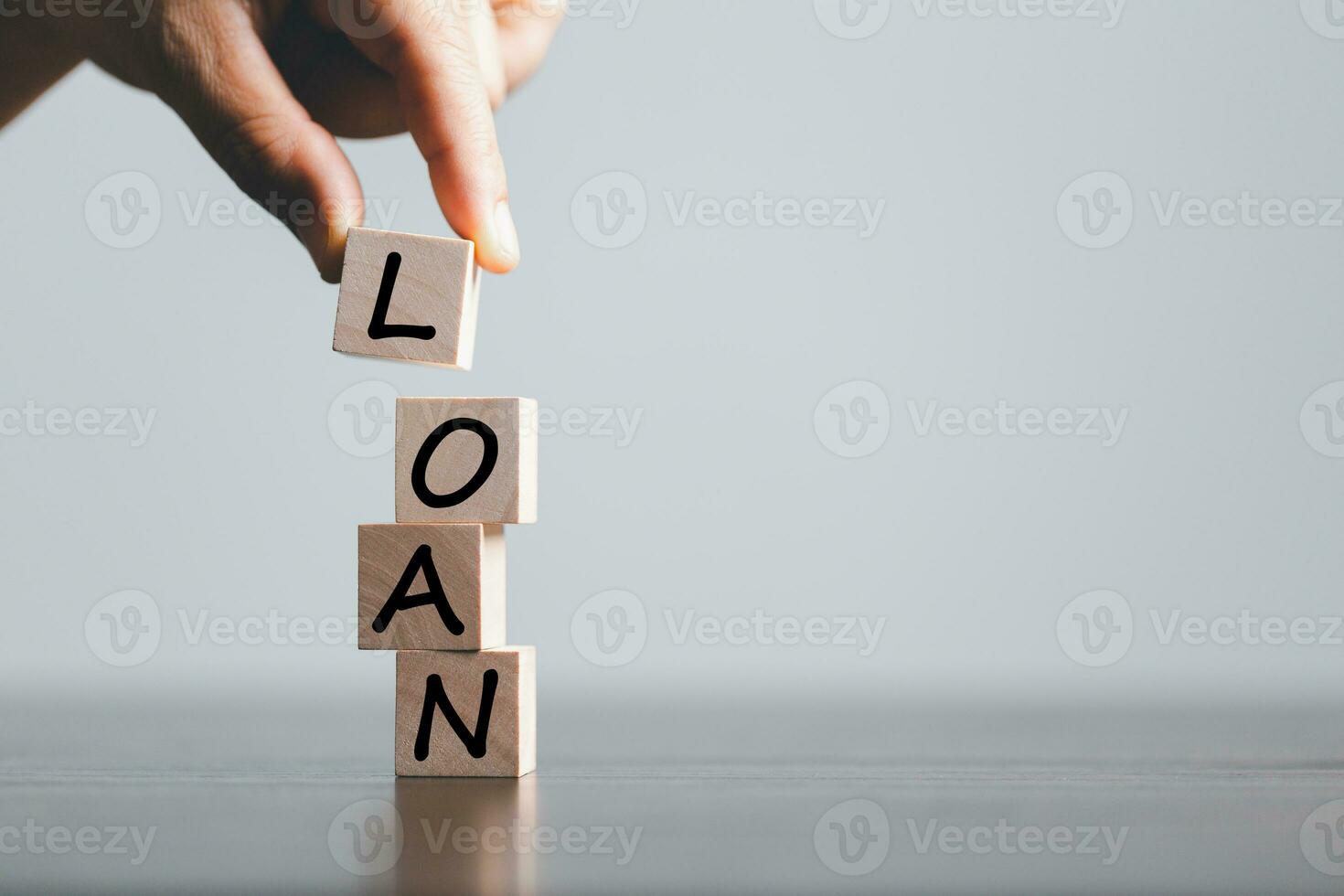 Car, house, personal money loan concept. finance business icon on wooden cube. saving money for a car. money and House. Wooden cubes with word loan. Copy space for text. Loan payment car and house. photo