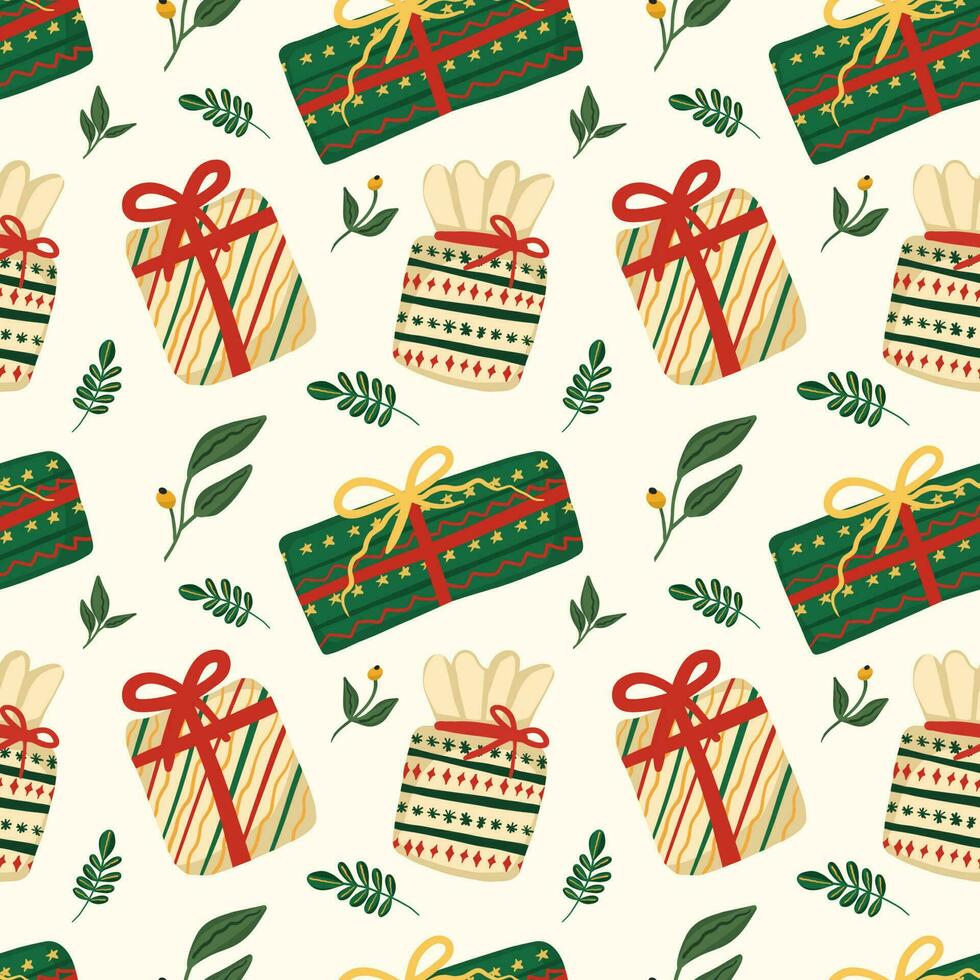 hand drawn christmas seamless pattern vector