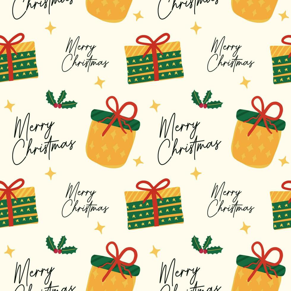 hand drawn christmas seamless pattern vector
