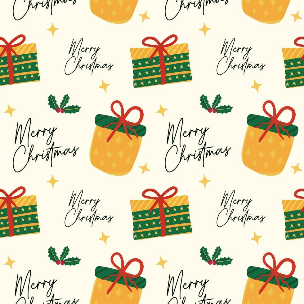 hand drawn christmas seamless pattern vector