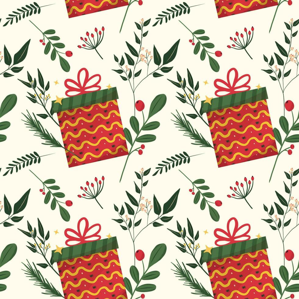 hand drawn christmas seamless pattern vector