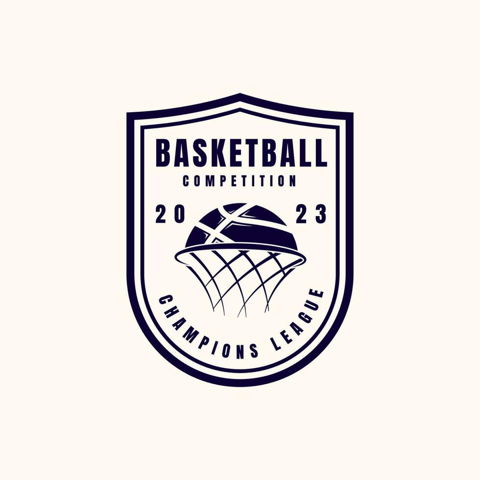Basketball logo design template simple style design vector