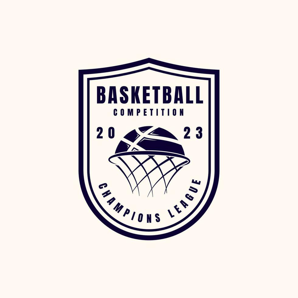 vector de diseño de estilo simple de plantilla de diseño de logotipo de baloncesto