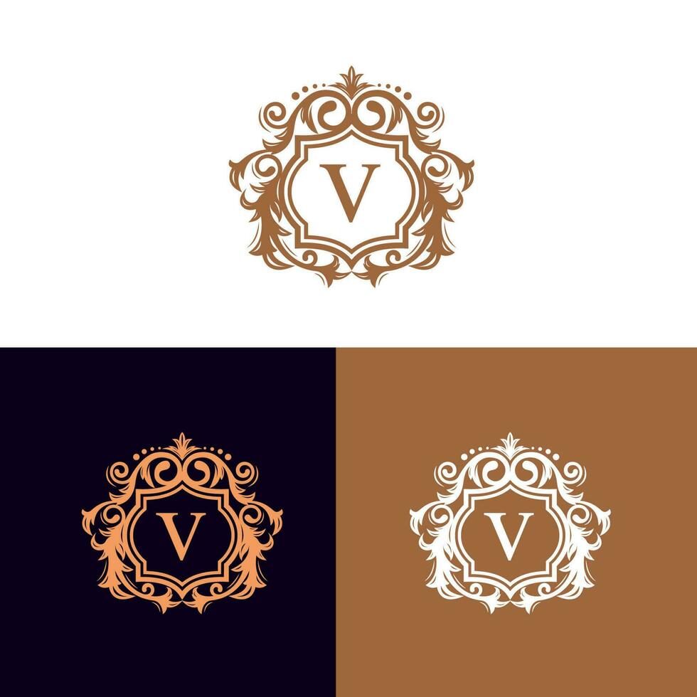 elegante minimalista ornamento logo modelo lujo ornamento Boda decoración negocio. inicial marca diseño. vector