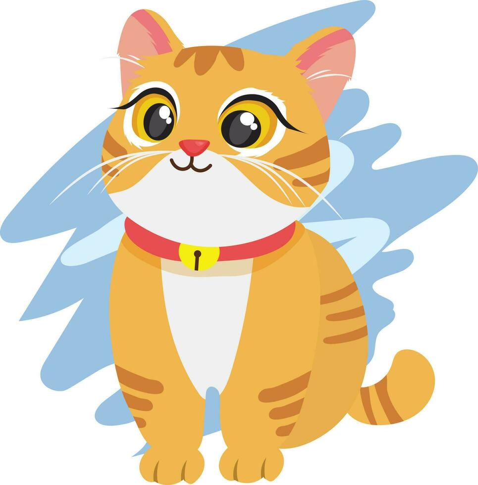 lindo gato naranja vector