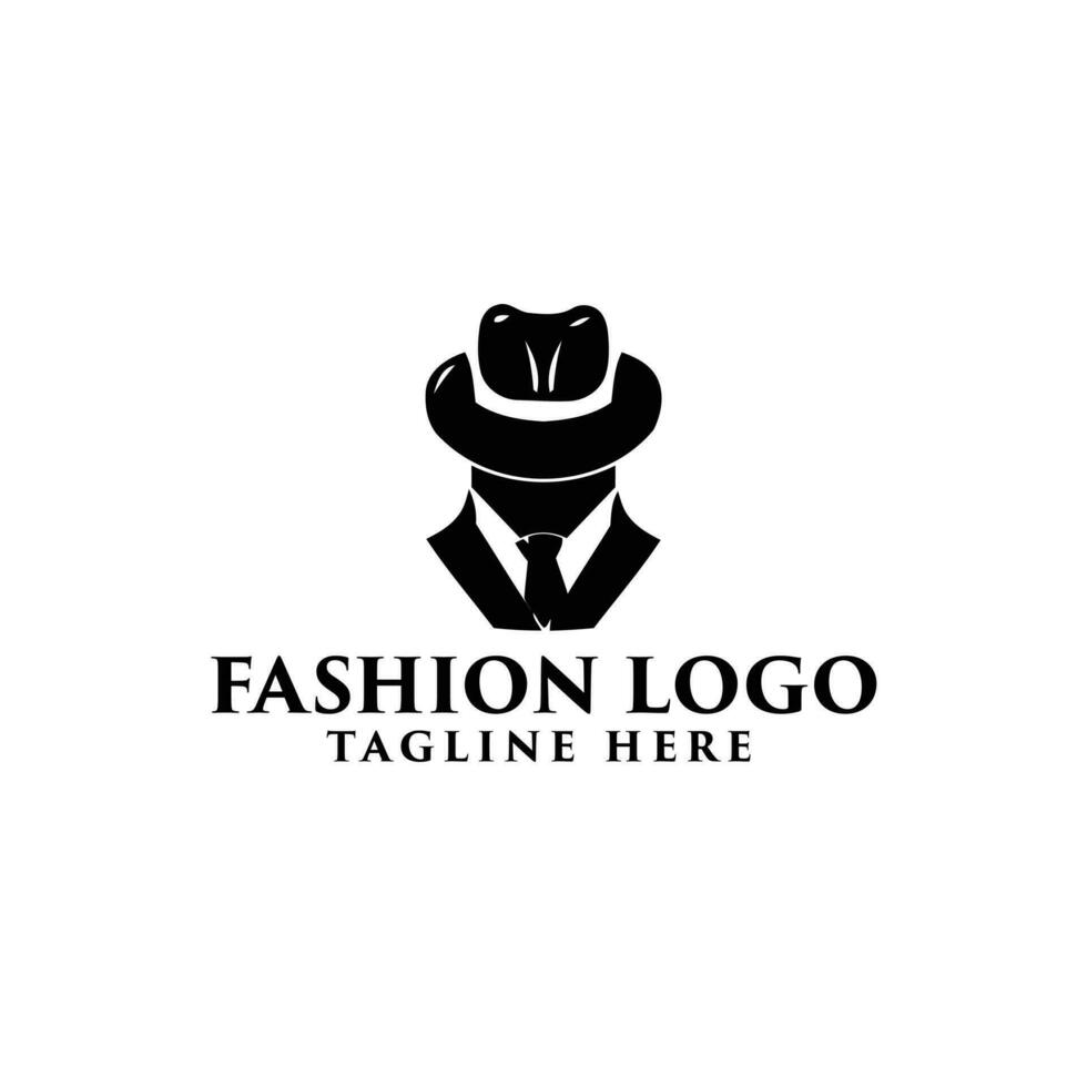 gentleman custom tailor logo vector icon illustration