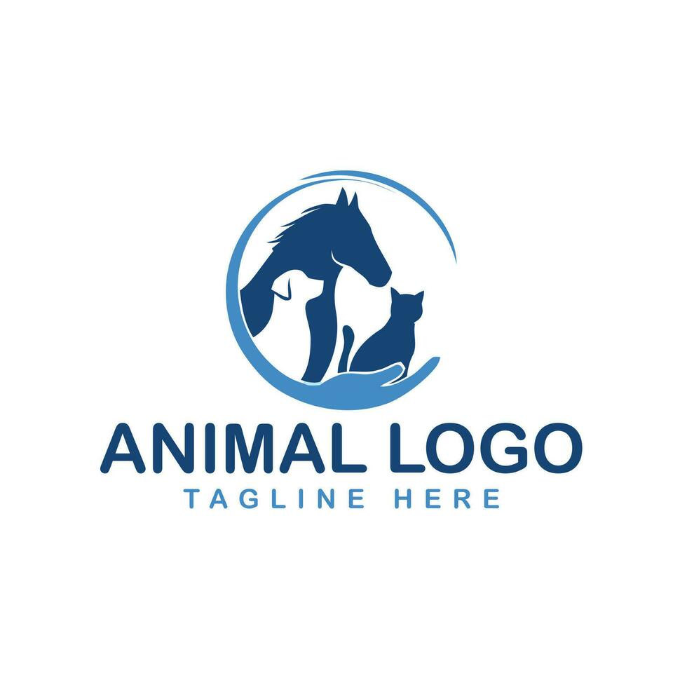 veterinario la tienda de animales mascota logo vector