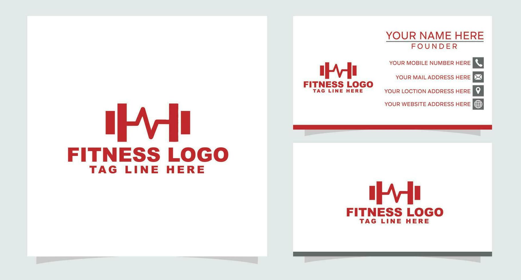 Gym and fitness club logo design template with barbell symbol vector