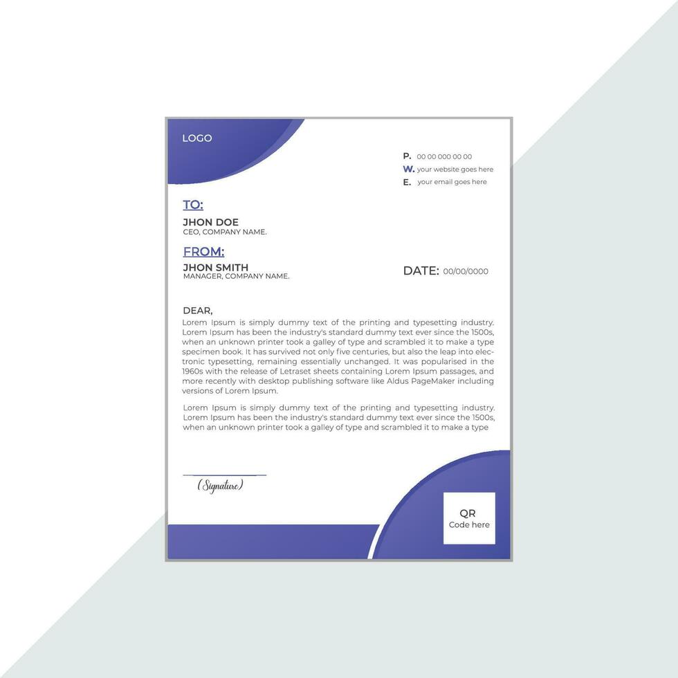 Professional Business Letterhead Design vector