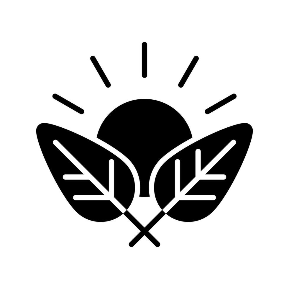 nature, leaf with sun icon vector
