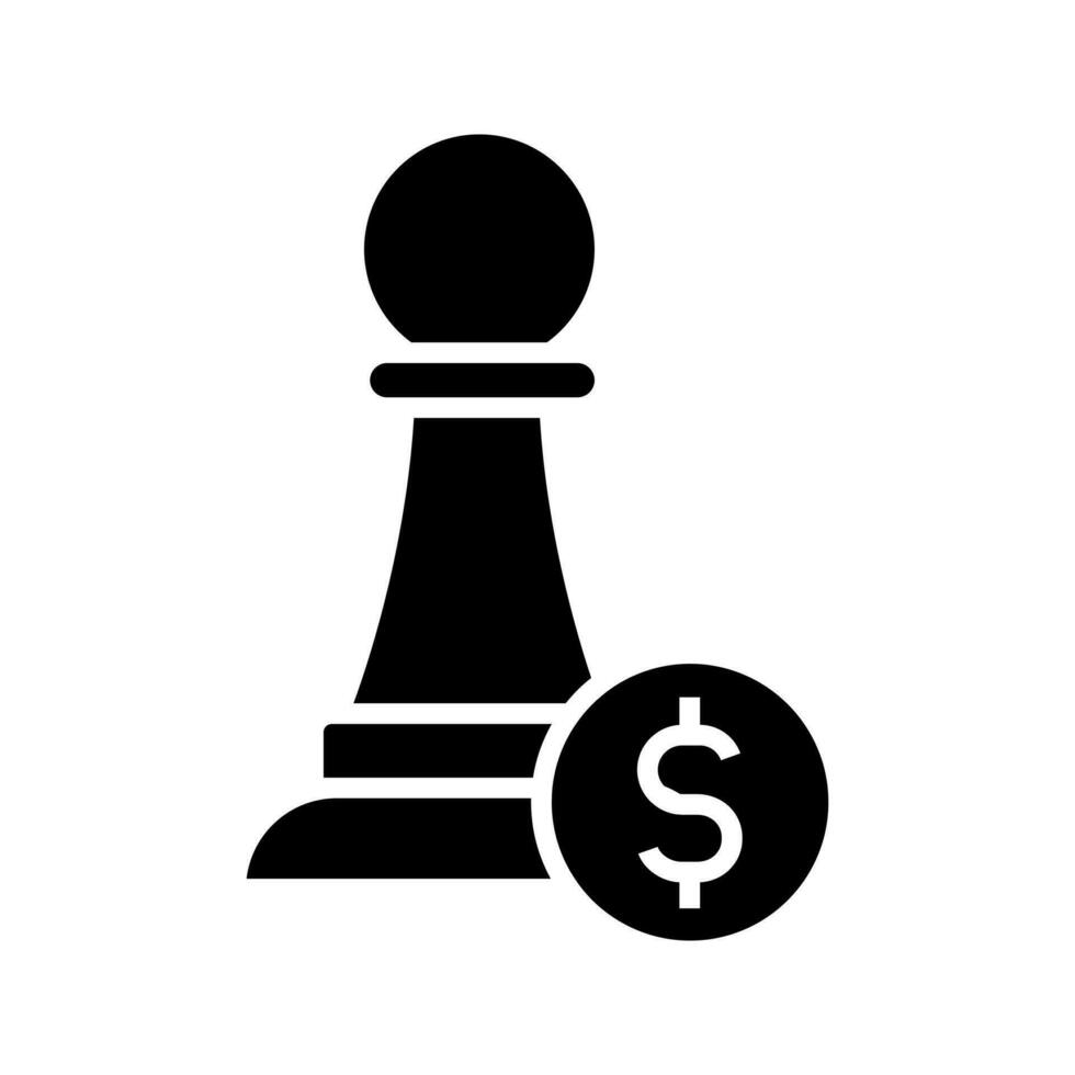 chess pawn with money symbol icon vector