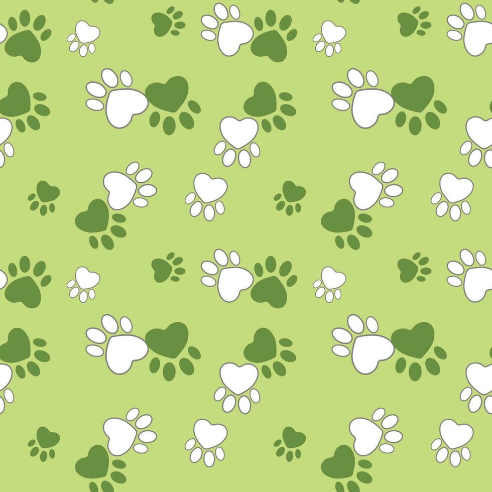 linda colores animal huellas en verde antecedentes. vector