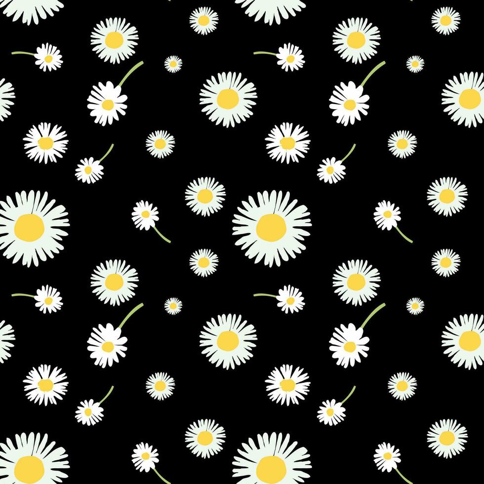 seamless pattern with camomiles vector