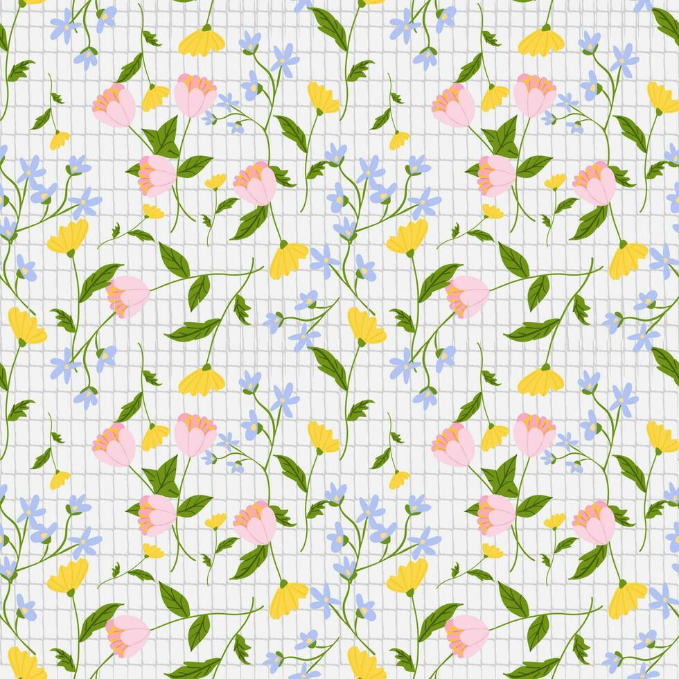 Sweet Wild floral seamless pattern background. vector