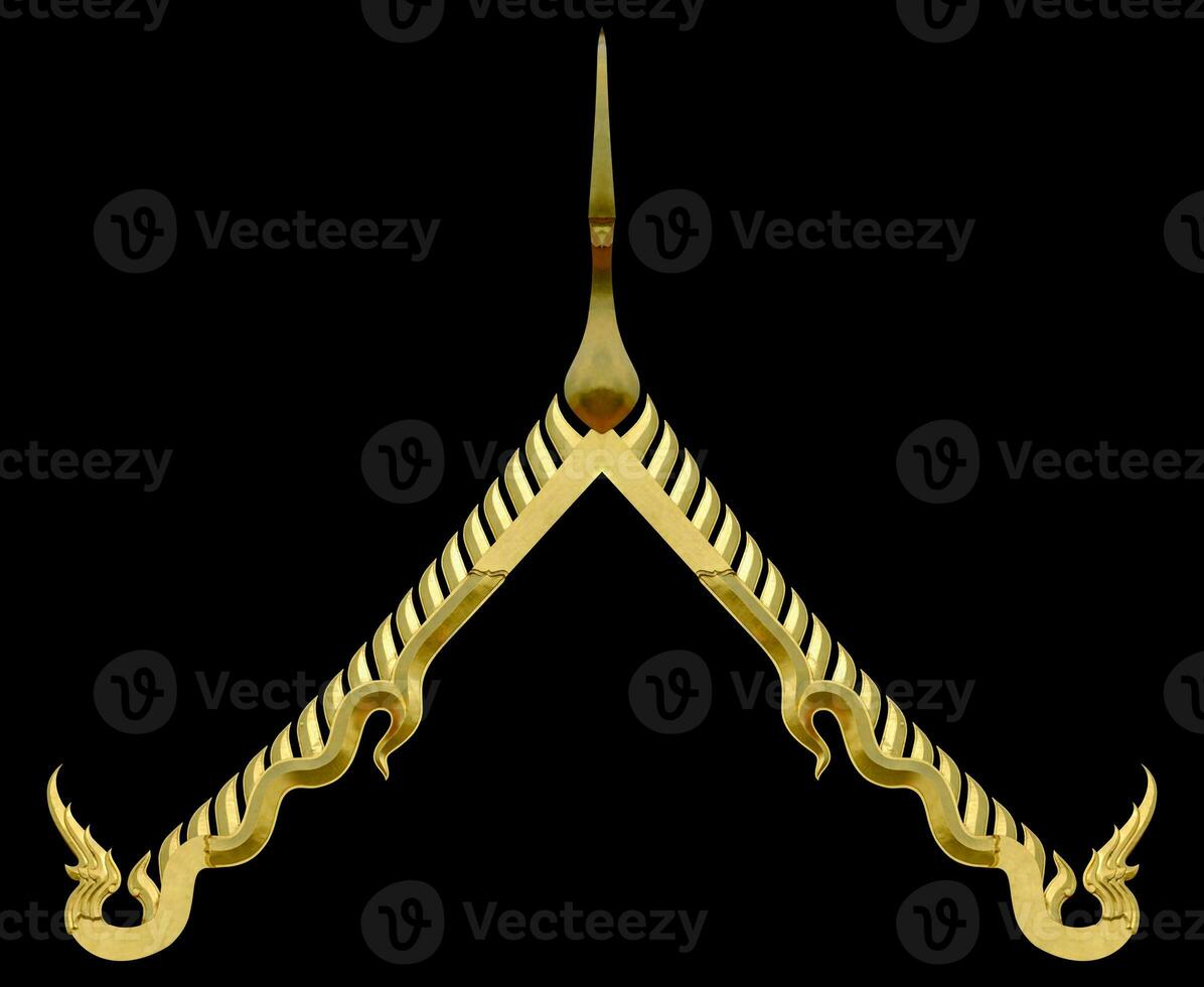 Gold carved ornament frame art isolated on black background. Clipping path photo