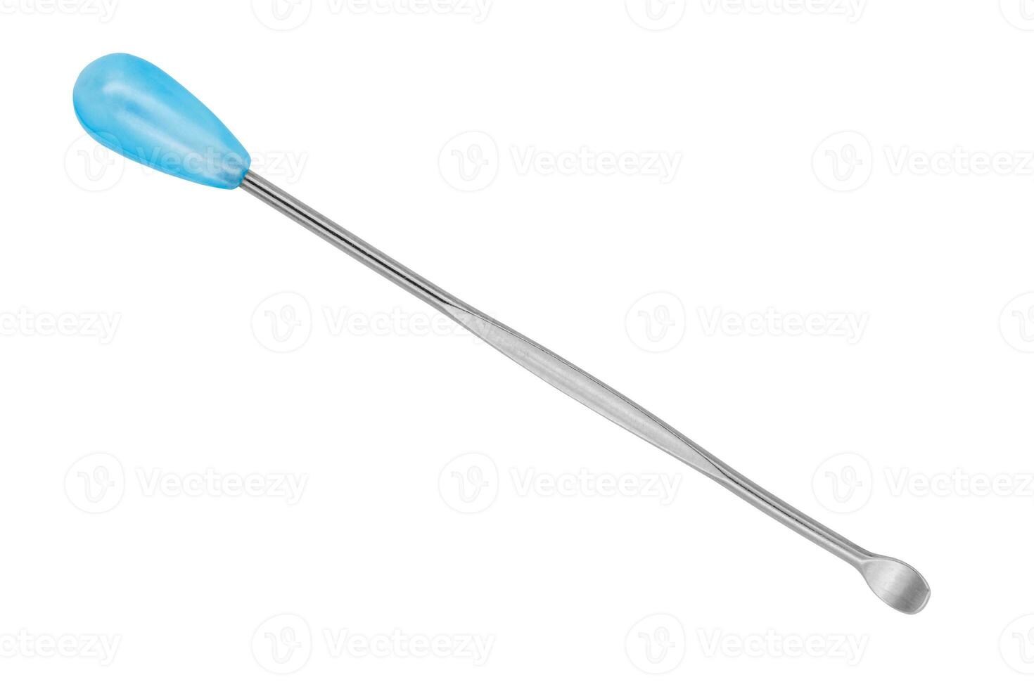 Ear pick steel silver isolated on white background. Clipping path photo