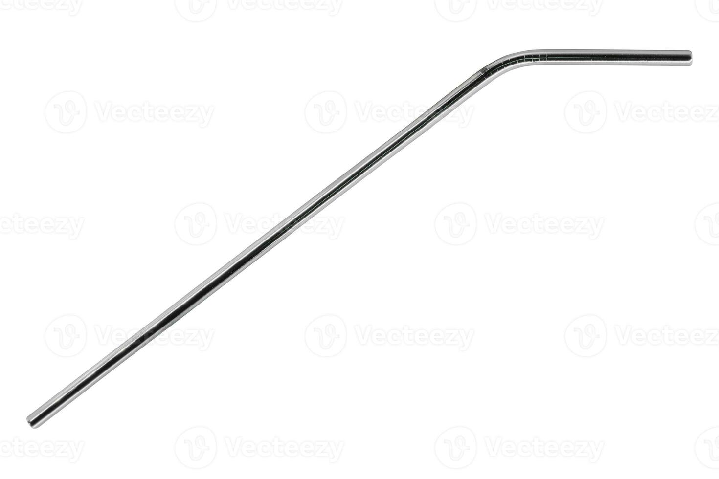 Straw steel silver isolated on white background. Clipping path photo