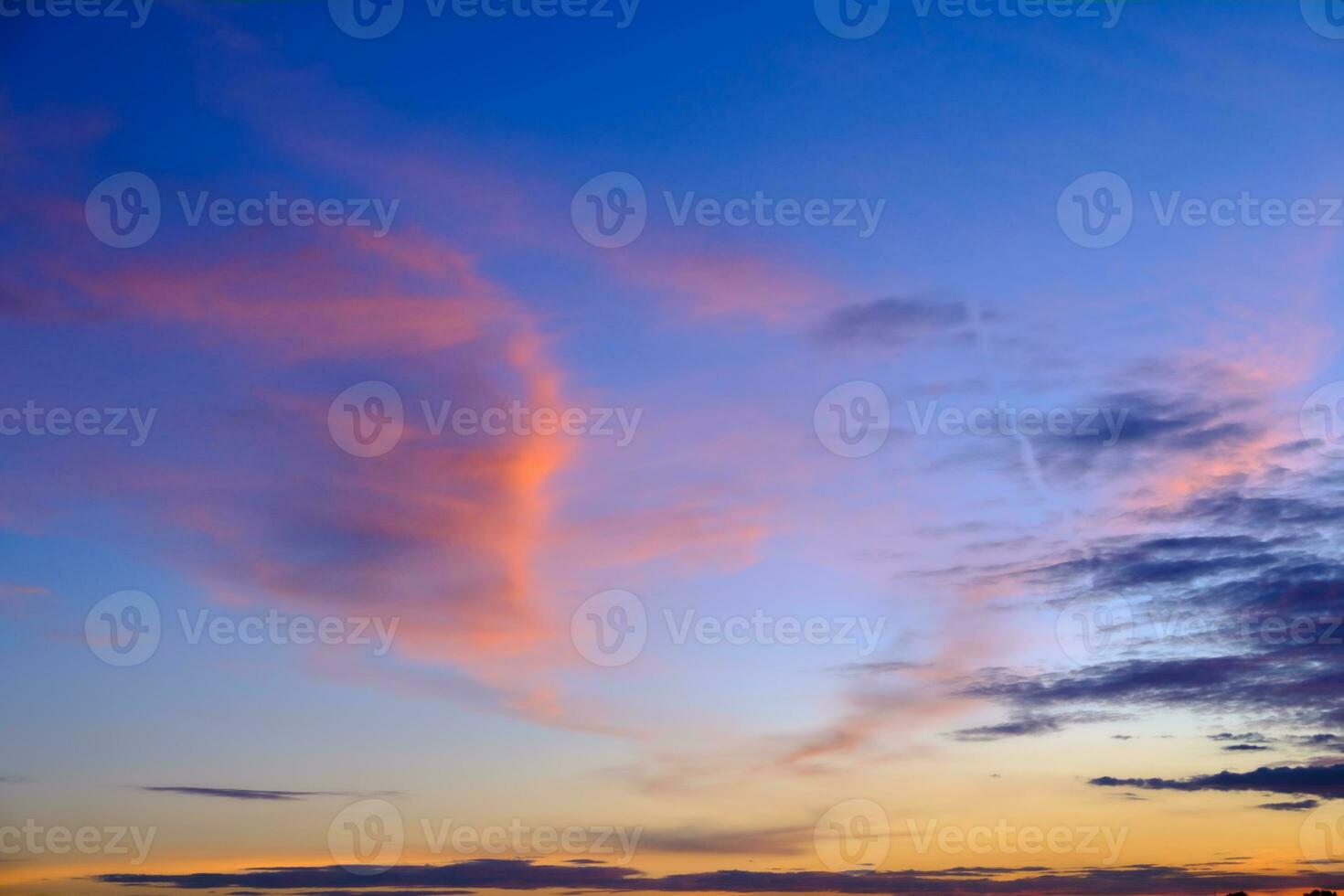 Sunset sky landscape blue horizon abstract nature beautiful Cloudscape outdoor photo