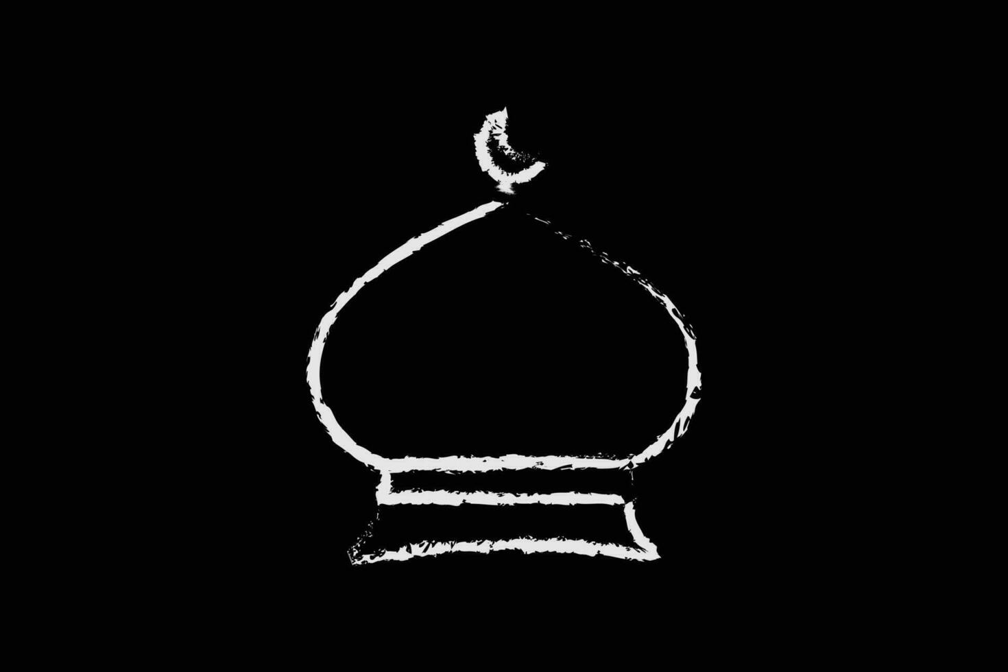 Mosque domes icon. Icon related to Islamic mosque. Chalk icon style design. Simple vector design editable