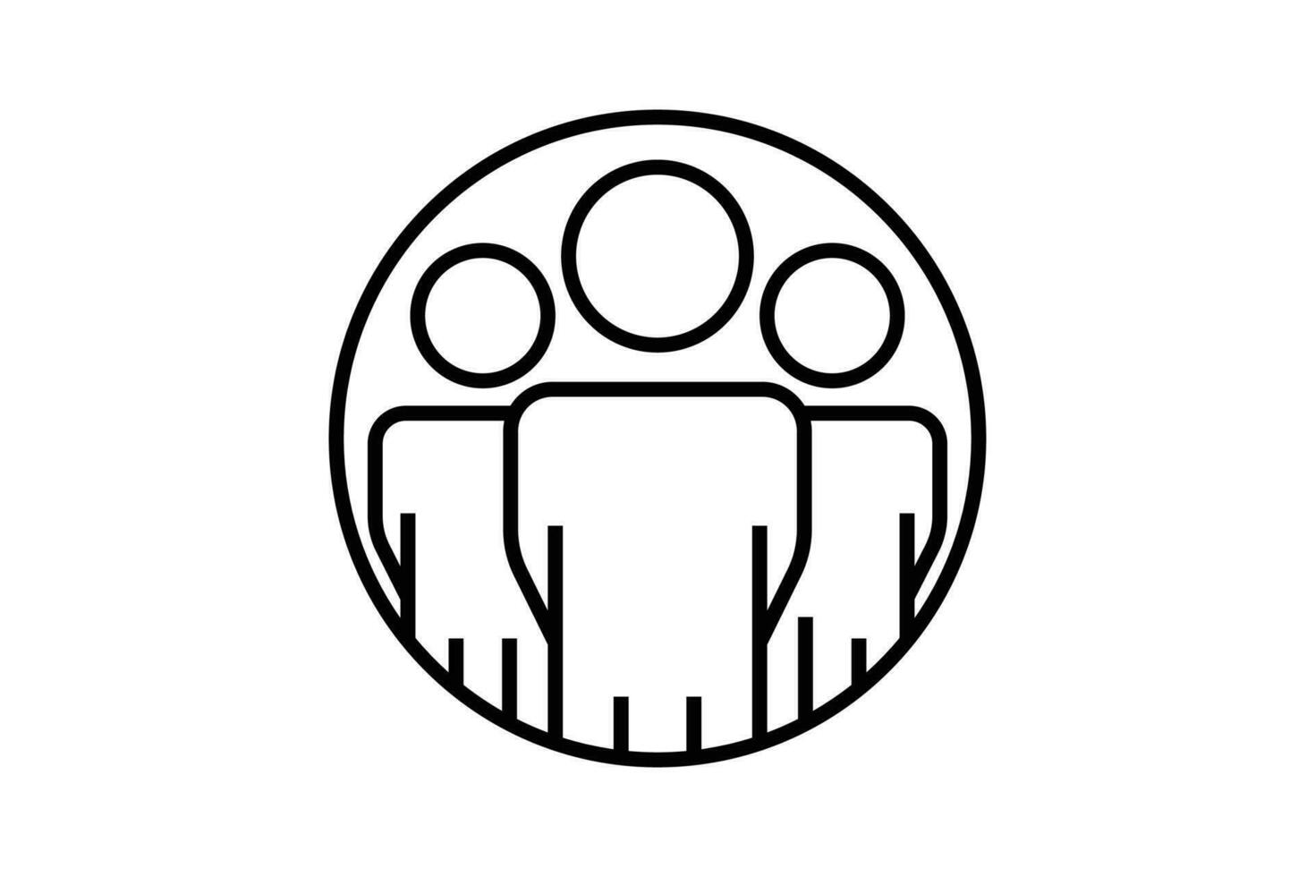 People icon. icon related to people connecting, group, team, community. Line icon style design. Simple vector design editable