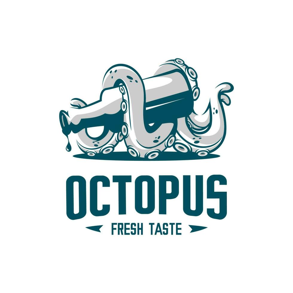 OCTOPUS AND BOTTLE vector