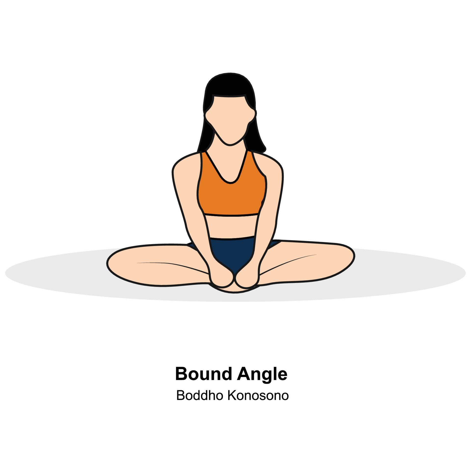 Woman doing yoga.Bound angle pose.Pro vector illustration. 24270814