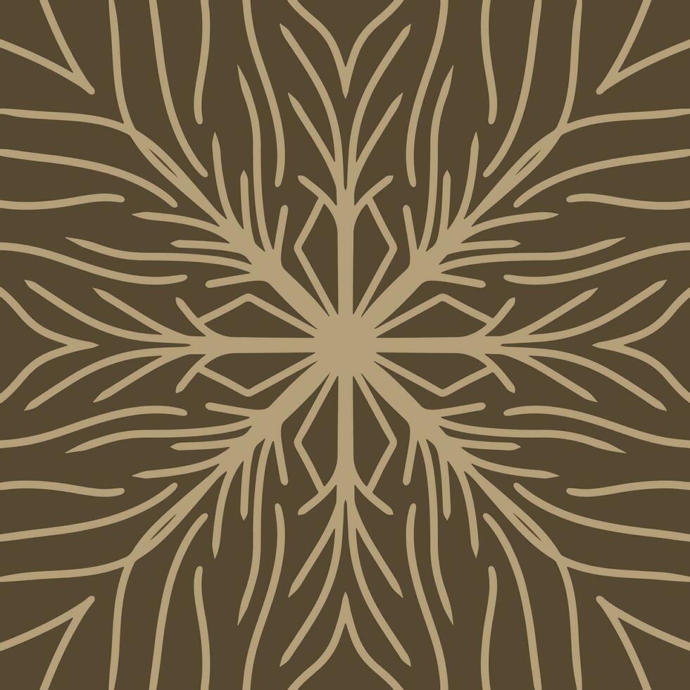 A brown background with a pattern of branches and leaves vector