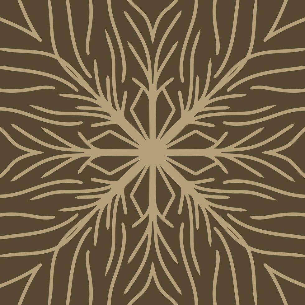 A brown background with a pattern of branches and leaves vector